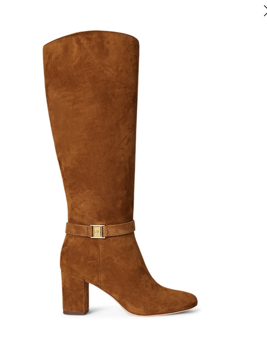 Ralph Lauren Shoes - Ralph Lauren Chestnut Suede Knee-High Block Heel Boots